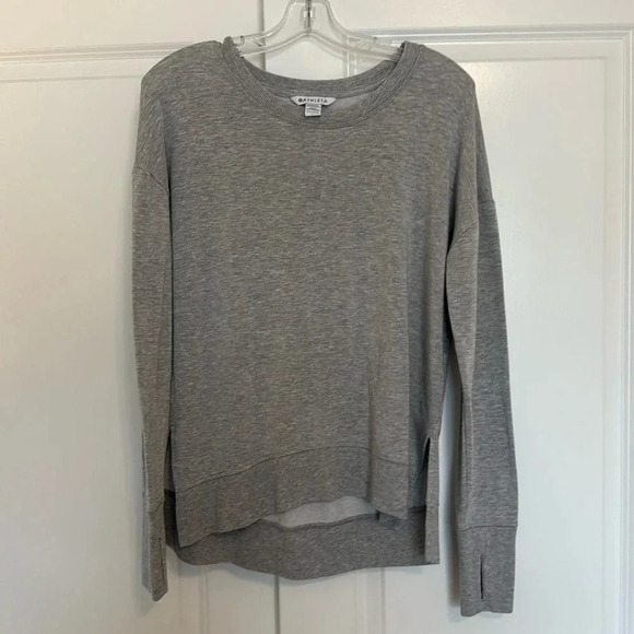 ATHLETA Coaster Luxe Sweatshirt Long Sleeve Pullover Heather Gray Size Small - Picture 12 of 12